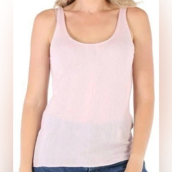 Burberry Tops - Burberry Pale Pink Ribbed Scoop Tank Top